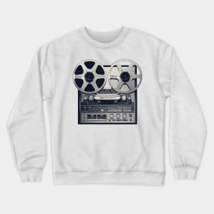 Vintage Reel To Reel Tape Player Design Crewneck Sweatshirt
